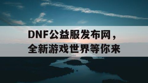 DNF公益服发布网，全新游戏世界等你来