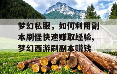 梦幻私服，如何利用副本刷怪快速赚取经验,梦幻西游刷副本赚钱