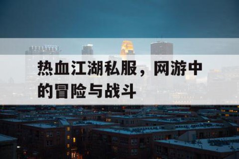 热血江湖私服，网游中的冒险与战斗