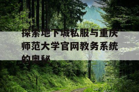 探索地下城私服与重庆师范大学官网教务系统的奥秘