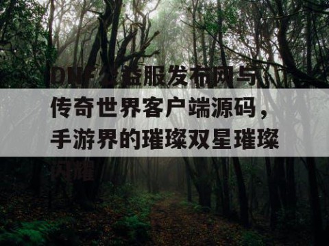 DNF公益服发布网与传奇世界客户端源码，手游界的璀璨双星璀璨闪耀