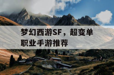 梦幻西游SF，超变单职业手游推荐