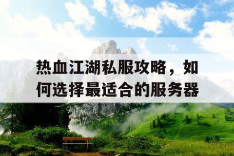 热血江湖私服攻略，如何选择最适合的服务器