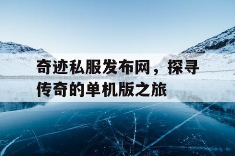 奇迹私服发布网，探寻传奇的单机版之旅