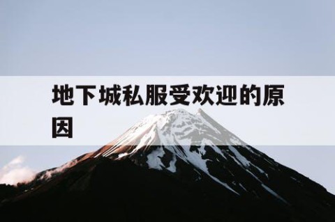 地下城私服受欢迎的原因