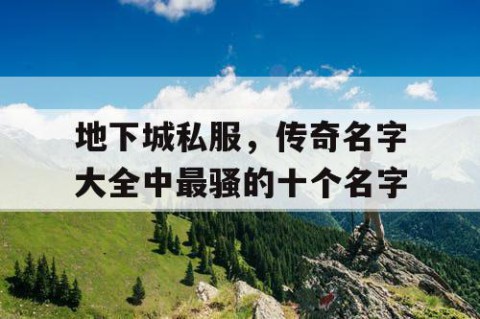 地下城私服，传奇名字大全中最骚的十个名字