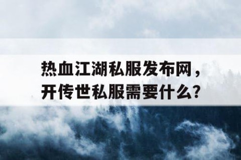 热血江湖私服发布网，开传世私服需要什么？