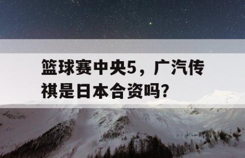 篮球赛中央5，广汽传祺是日本合资吗？