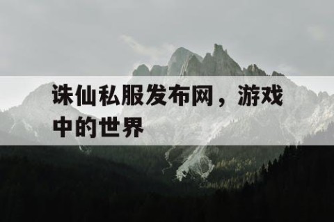 诛仙私服发布网，游戏中的世界