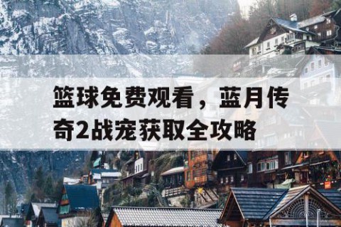 篮球免费观看，蓝月传奇2战宠获取全攻略