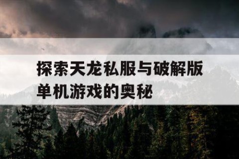 探索天龙私服与破解版单机游戏的奥秘