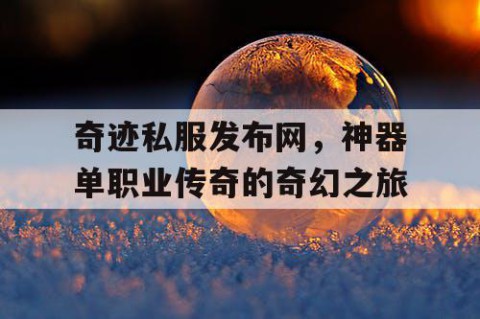奇迹私服发布网，神器单职业传奇的奇幻之旅