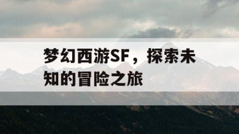 梦幻西游SF，探索未知的冒险之旅
