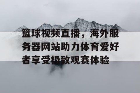 篮球视频直播，海外服务器网站助力体育爱好者享受极致观赛体验