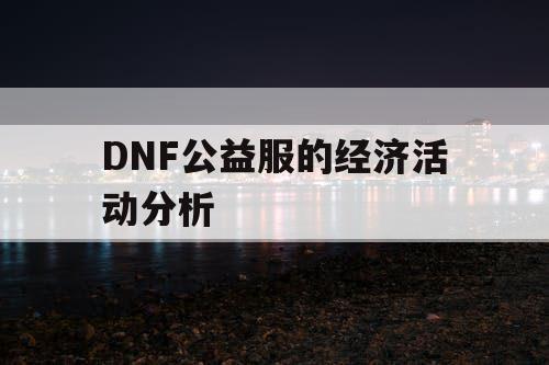 DNF公益服的经济活动分析