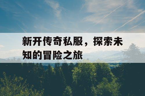 新开传奇私服，探索未知的冒险之旅