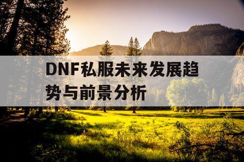 DNF私服未来发展趋势与前景分析