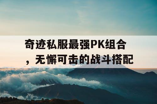 奇迹私服最强PK组合，无懈可击的战斗搭配