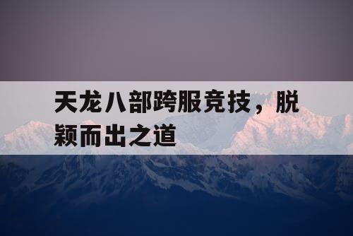 天龙八部跨服竞技，脱颖而出之道