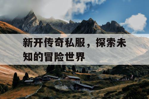 新开传奇私服，探索未知的冒险世界