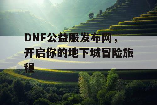DNF公益服发布网，开启你的地下城冒险旅程