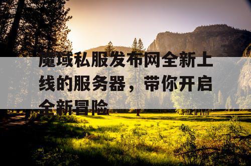 魔域私服发布网全新上线的服务器，带你开启全新冒险