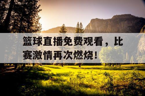 篮球直播免费观看，比赛激情再次燃烧！