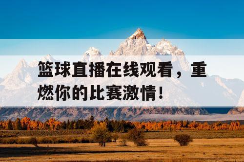 篮球直播在线观看，重燃你的比赛激情！