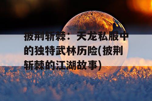 披荆斩棘：天龙私服中的独特武林历险(披荆斩棘的江湖故事)