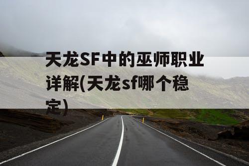 天龙SF中的巫师职业详解(天龙sf哪个稳定)