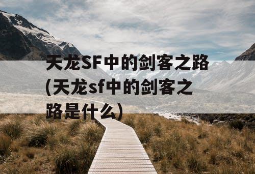 天龙SF中的剑客之路(天龙sf中的剑客之路是什么)