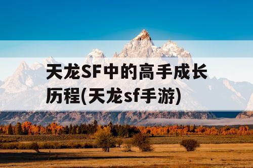 天龙SF中的高手成长历程(天龙sf手游) 天龙SF中的高手成长历程(天龙sf手游)