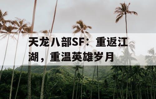 天龙八部SF:重返江湖,重温英雄岁月 天龙八部SF:重返江湖,重温英雄岁月