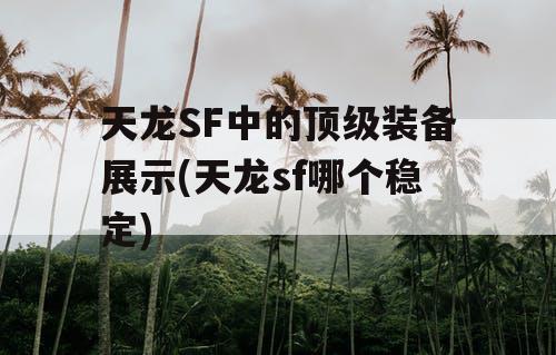 天龙SF中的顶级装备展示(天龙sf哪个稳定)