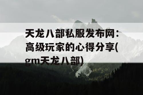 天龙八部私服发布网：高级玩家的心得分享(gm天龙八部)