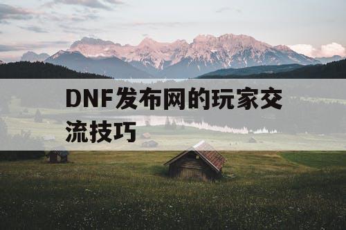 DNF发布网的玩家交流技巧 DNF发布网的玩家交流技巧