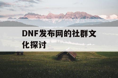 DNF发布网的社群文化探讨 DNF发布网的社群文化探讨