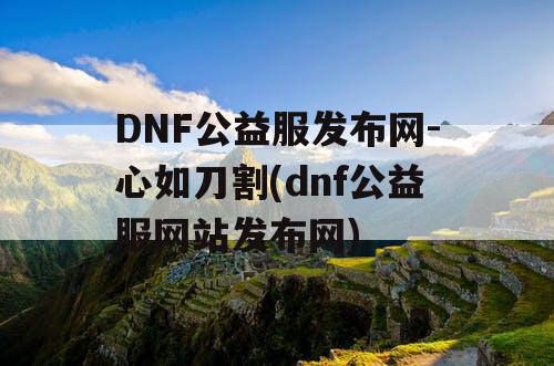 DNF公益服发布网-心如刀割(dnf公益服网站发布网)