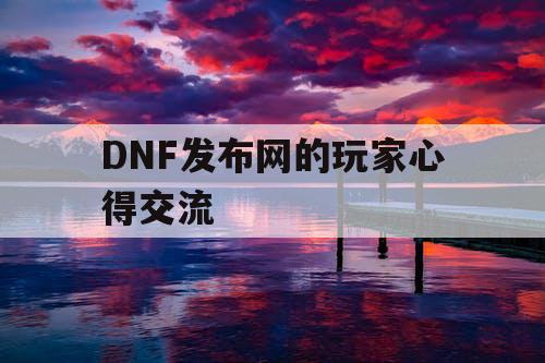 DNF发布网的玩家心得交流