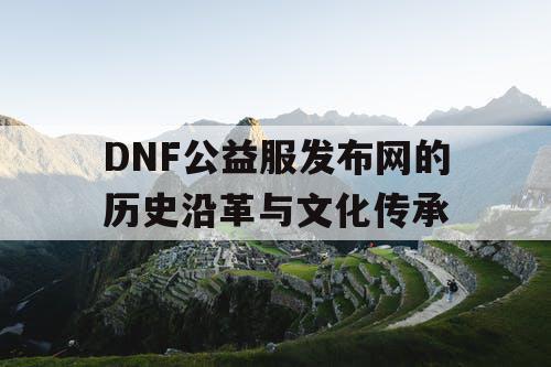 DNF公益服发布网的历史沿革与文化传承