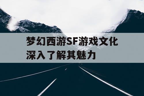梦幻西游SF游戏文化深入了解其魅力