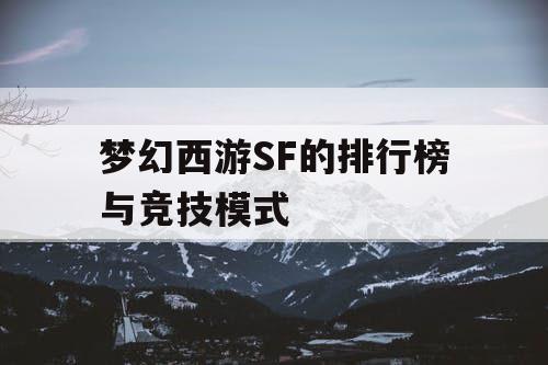梦幻西游SF的排行榜与竞技模式