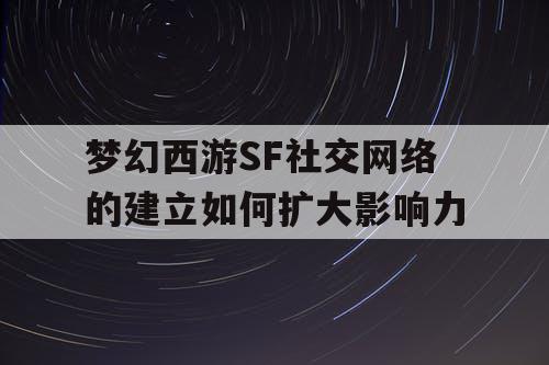 梦幻西游SF社交网络的建立如何扩大影响力