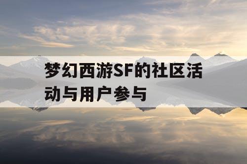 梦幻西游SF的社区活动与用户参与