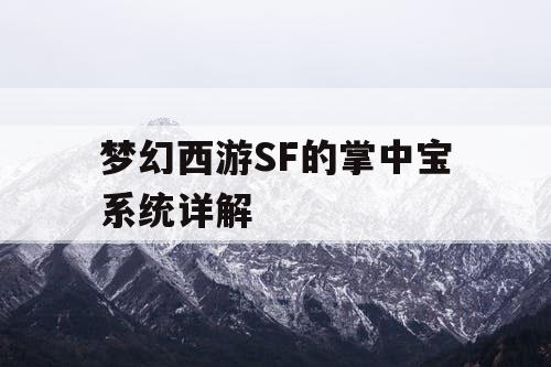 梦幻西游SF的掌中宝系统详解