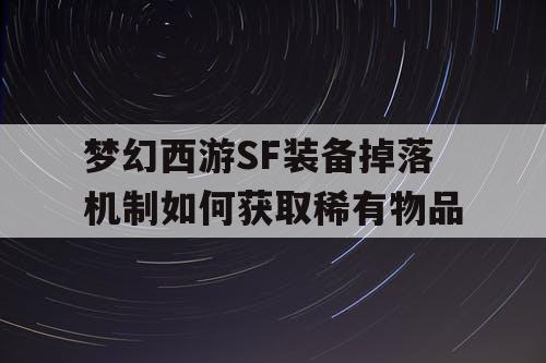 梦幻西游SF装备掉落机制如何获取稀有物品