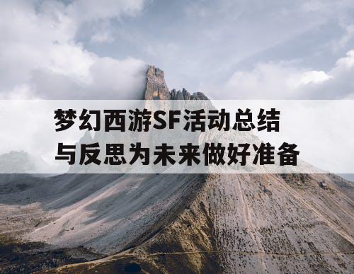 梦幻西游SF活动总结与反思为未来做好准备