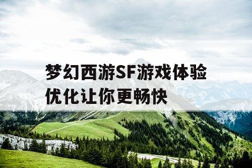 梦幻西游SF游戏体验优化让你更畅快
