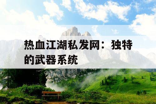 热血江湖私发网：独特的武器系统