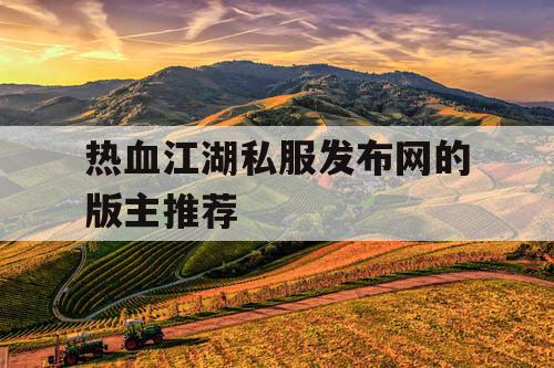 热血江湖私服发布网的版主推荐
